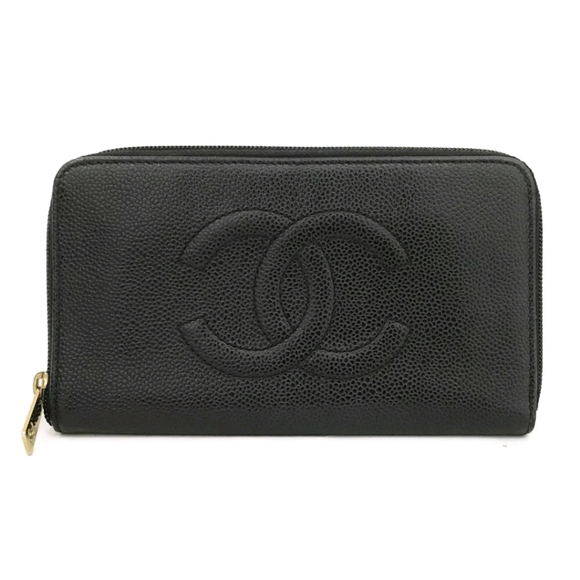 Chanel CC Calfskin Large Zip Around Wallet w/ COA - Picture 1 of 9